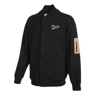 Chaqueta de béisbol negra con logo
