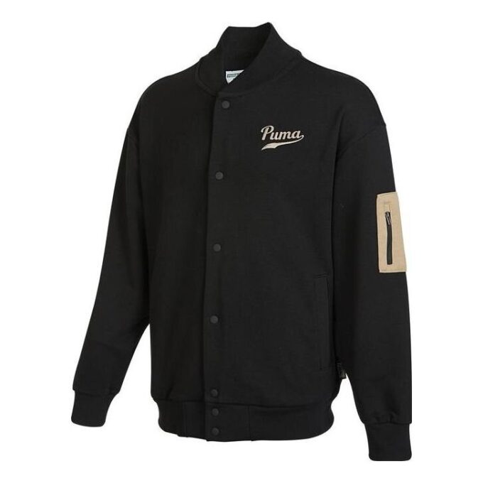 Chaqueta de béisbol negra con logo
