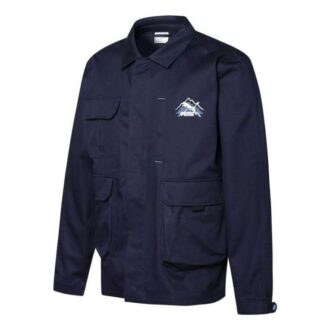 Chaqueta de montaña tipo cargo para acampar, color azul marino