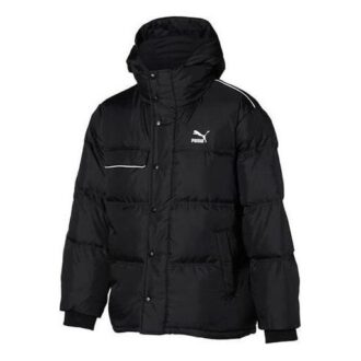 Chaqueta de plumas negra con logo de Street Style