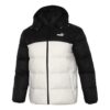 Chaqueta de plumón con capucha desmontable “Blanco y negro”