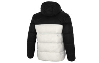 Chaqueta de plumón con capucha desmontable “Blanco y negro”