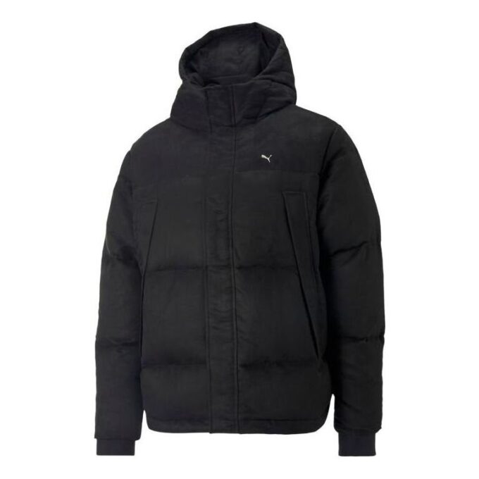 Chaqueta de plumón de piel sintética con el logotipo de MMQ en negro