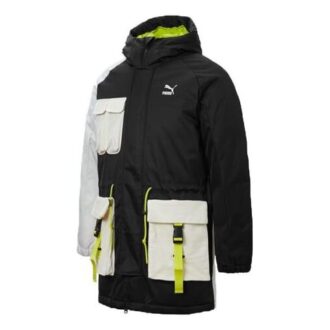 Chaqueta de plumón retro con bloques “Negro y blanco”
