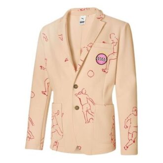 Chaqueta de punto PUMA x KS TAILORED para hombre, color melocotón
