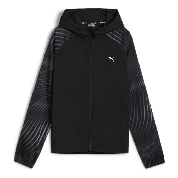 Chaqueta de running tejida con estampado Favourite Velocity (mujeres) – Negra