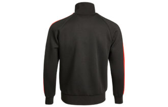 Chaqueta deportiva con cuello alto, costuras y logotipo estampado, para hombre, color negro