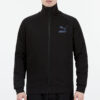 Chaqueta deportiva con cuello alto y logo retro icónico T7 en negro