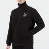 Chaqueta deportiva con cuello alto y logo retro icónico T7 en negro