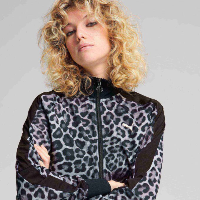 Chaqueta deportiva con estampado animal T7 Leopard Luxe para mujer Chaqueta deportiva con estampado animal T7 Leopard Luxe para mujer