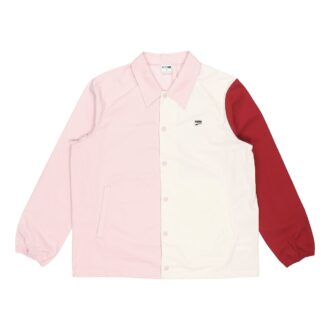 Chaqueta deportiva con etiqueta pequeña bordada y logotipo tejido en colores contrastantes, color rosa