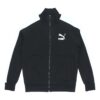 Chaqueta deportiva de punto con cuello alto para hombre, color negro