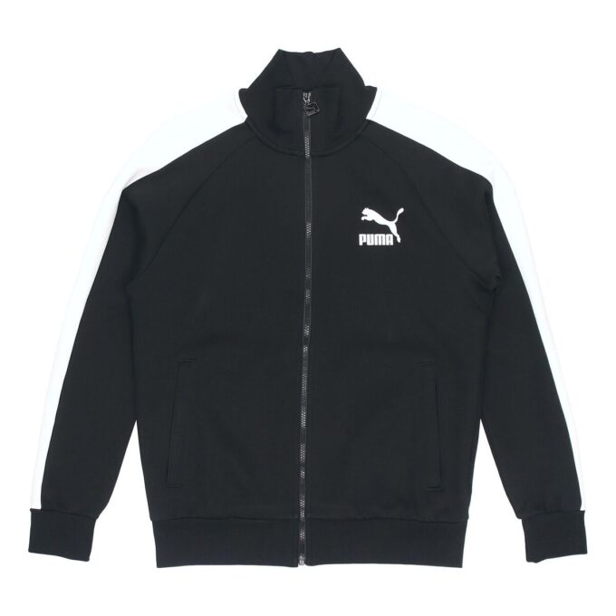 Chaqueta deportiva de punto con cuello alto para hombre, color negro