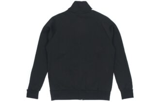 Chaqueta deportiva de punto con cuello alto para hombre, color negro