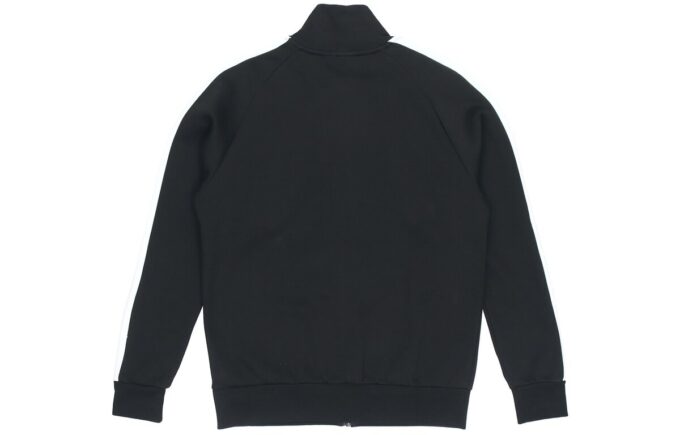 Chaqueta deportiva de punto con cuello alto para hombre, color negro