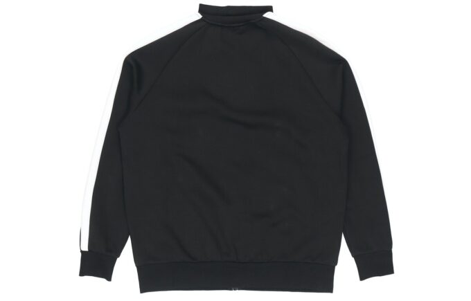 Chaqueta deportiva de punto con cuello alto para hombre, color negro