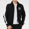 Chaqueta deportiva de punto con cuello alto para hombre, color negro