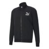 Chaqueta deportiva de rayas con cuello alto, cremallera y forro polar a rayas, color negro