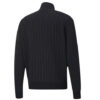Chaqueta deportiva de rayas con cuello alto, cremallera y forro polar a rayas, color negro