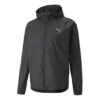 Chaqueta deportiva informal con capucha y logo en color liso, color negro