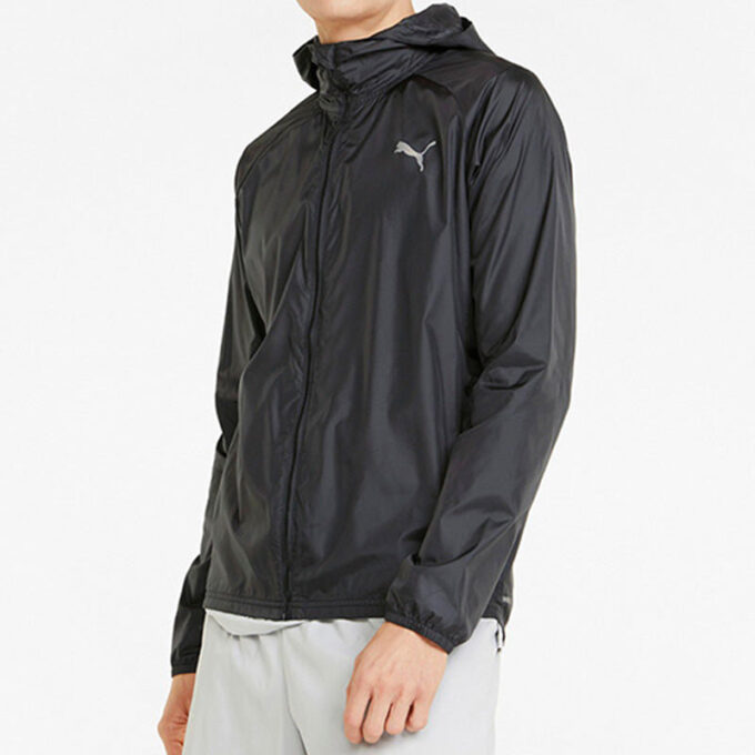 Chaqueta deportiva informal con capucha y logo en color liso, color negro