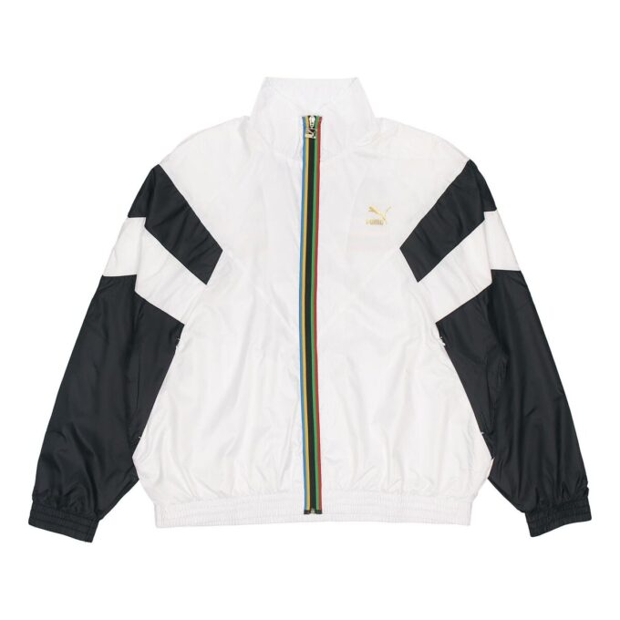 Chaqueta deportiva informal con estampado bronceado blanca