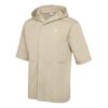 Chaqueta deportiva informal de manga corta con capucha holgada en beige