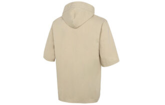 Chaqueta deportiva informal de manga corta con capucha holgada en beige