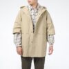 Chaqueta deportiva informal de manga corta con capucha holgada en beige