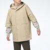 Chaqueta deportiva informal de manga corta con capucha holgada en beige