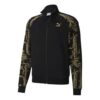 Chaqueta deportiva Luxe Aop Track con cremallera completa y logo estampado para hombre, color negro y dorado