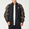 Chaqueta deportiva Luxe Aop Track con cremallera completa y logo estampado para hombre, color negro y dorado