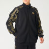 Chaqueta deportiva Luxe Aop Track con cremallera completa y logo estampado para hombre, color negro y dorado