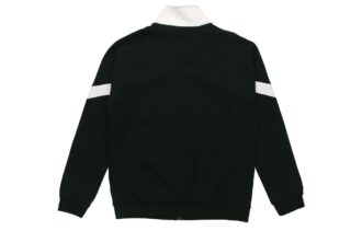 Chaqueta deportiva negra con cuello alto y logotipo