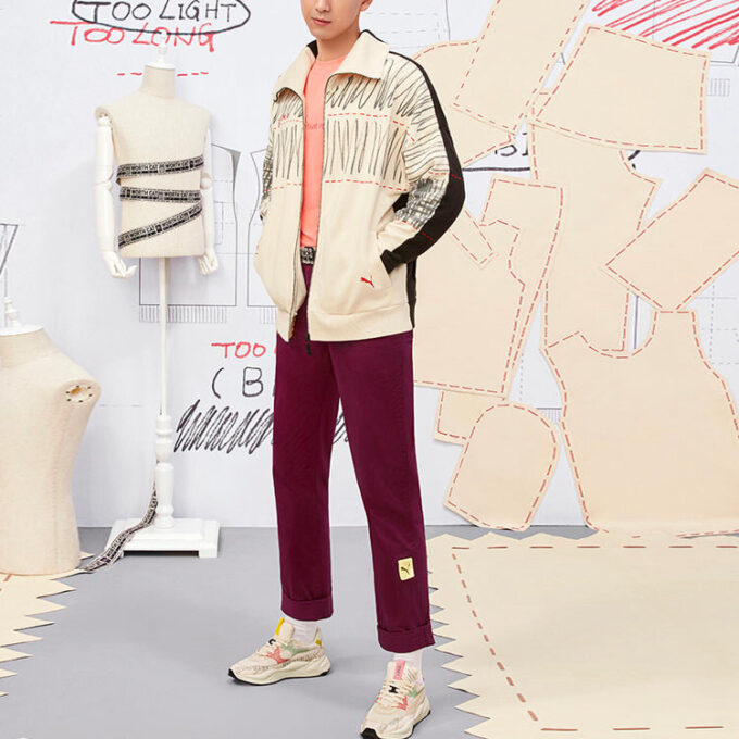 Chaqueta deportiva PUMA x Michael Lau Two Face FZ “Beige”