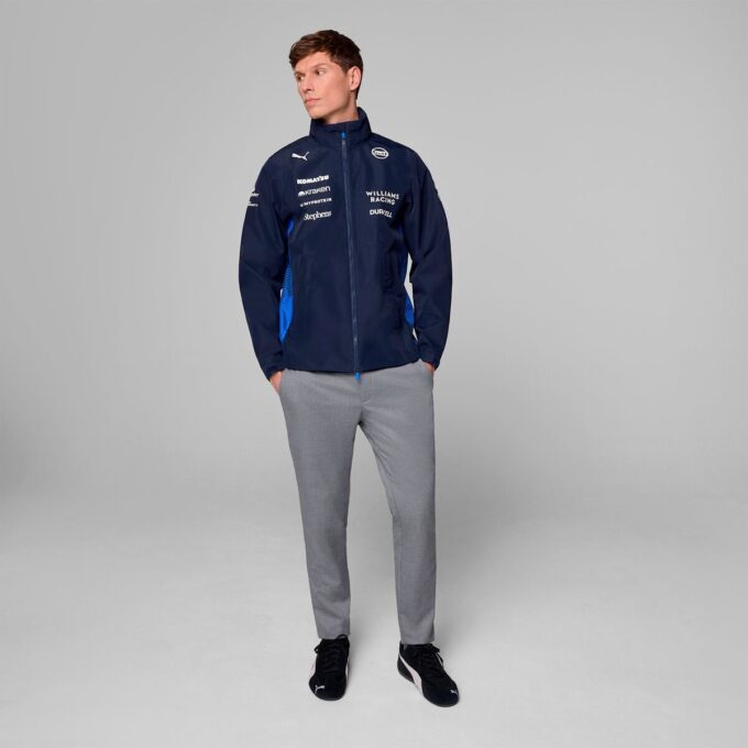Chaqueta impermeable para hombre réplica Williams Racing 2025 Chaqueta impermeable para hombre réplica Williams Racing 2025