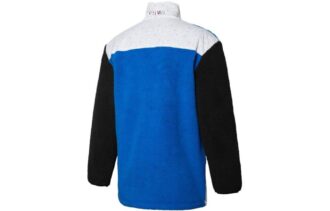 Chaqueta informal con cuello alto y puños en azul y blanco