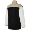 Chaqueta informal con cuello alto y puños en negro, verde, blanco y tostado