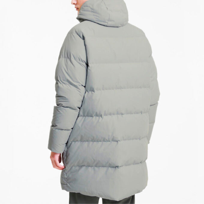 Chaqueta larga clásica de plumas “Gris-Verde”