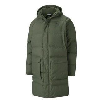 Chaqueta larga clásica de plumas “Verde militar”