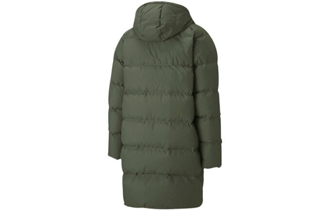 Chaqueta larga clásica de plumas “Verde militar”