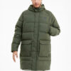 Chaqueta larga clásica de plumas “Verde militar”