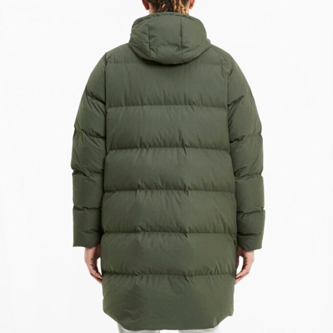 Chaqueta larga clásica de plumas “Verde militar”