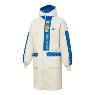 Chaqueta larga de forro polar “Blanco Azul”