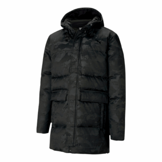 Chaqueta larga de plumas de camuflaje “negra”