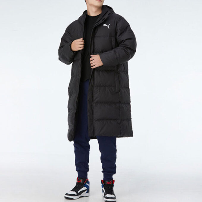 Chaqueta larga de plumas oversize “Negro y blanco”