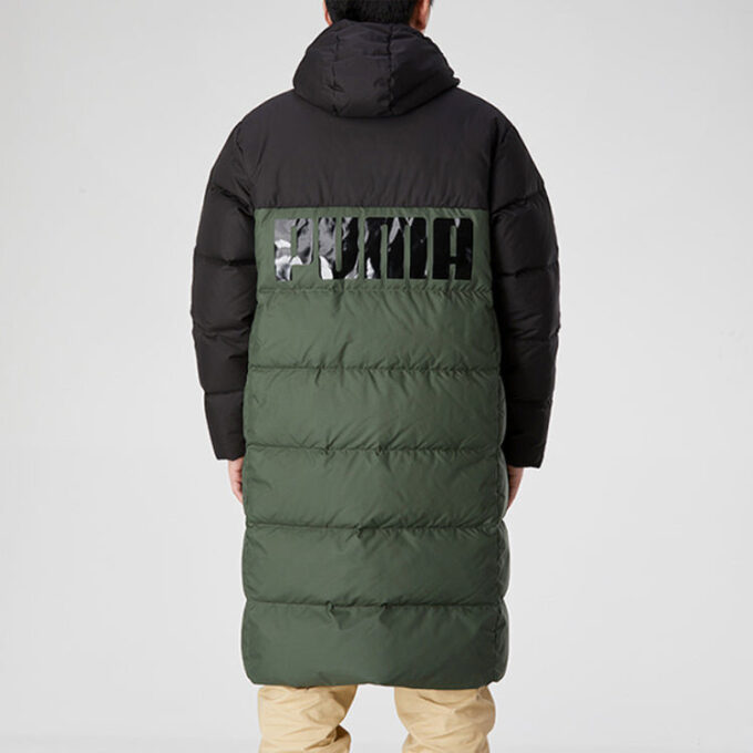 Chaqueta larga de plumas oversize “Verde Negro”