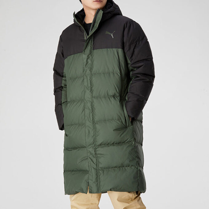 Chaqueta larga de plumas oversize “Verde Negro”