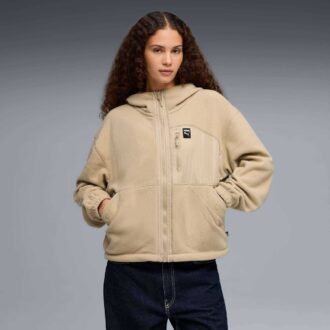 Chaqueta polar con capucha para mujer