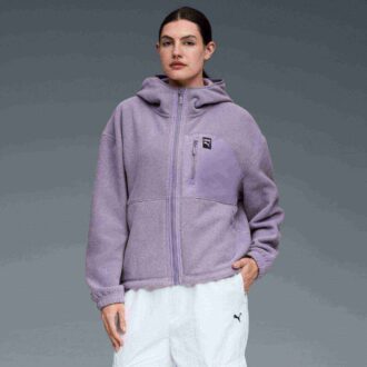 Chaqueta polar con capucha para mujer